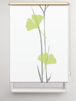 Rollo Ginkgo grey-apfel , Motivrollo, Rollo mit Druck, Fotorollo, bedrucktes Rollo, Fensterrollo,verdunkelndes Rollo, Sonnenschutz Rollo